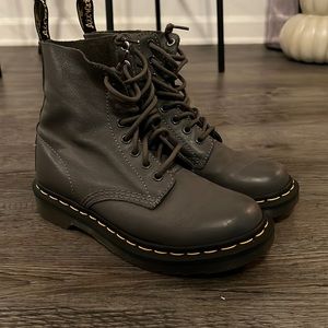 Doc Martens Grey Pascal Soft Leather Boots Womens 6